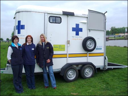 The Blue Cross equine ambulance, supported by Fort Doge Animal Health and Petplan Equine