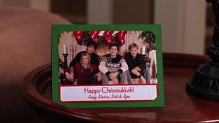 A Chrismukkah card featuring Cohens and Ryan Atwood on The O.C.