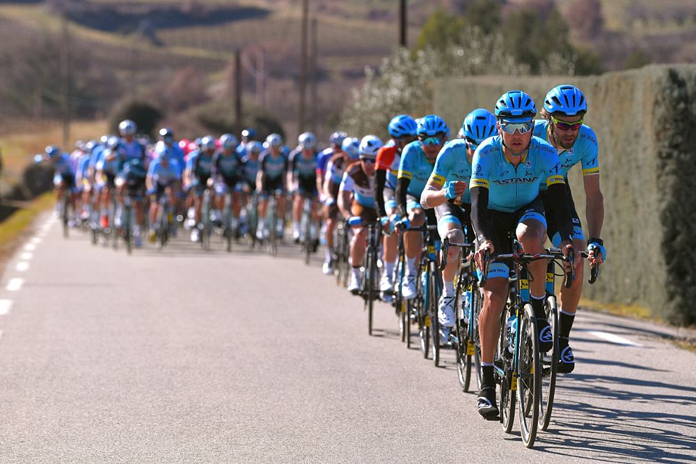 Astana leading the peloton at Tour de la Provence