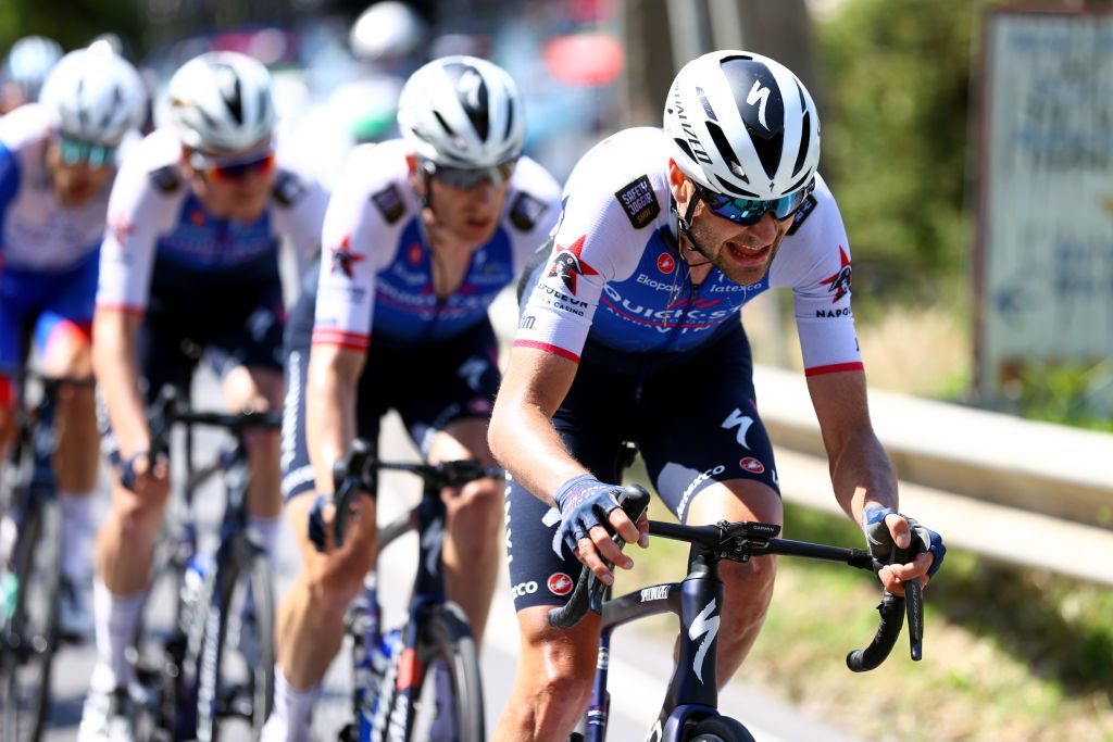 MESSINA ITALY MAY 11 Pieter Serry of Belgium and Team QuickStep Alpha Vinyl competes during the 105th Giro dItalia 2022 Stage 5 a 174km stage from Catania to Messina Giro WorldTour on May 11 2022 in Messina Italy Photo by Michael SteeleGetty Images
