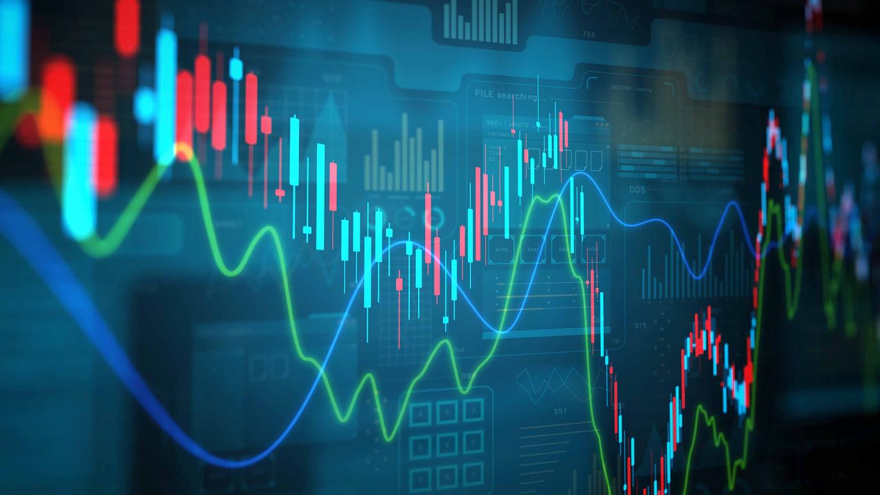 stock market bar chart showing up and down price action