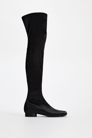 Satin Effect Over the Knee Boot