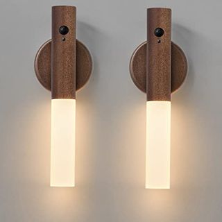 Montford Wall Sconces Set of Two Battery Operated, Motion Sensor Night Light Magnetic Wall Light Rechargeable Wall Sconce, Peel and Stick Sconce Lights for Bedside Stair Hallway
