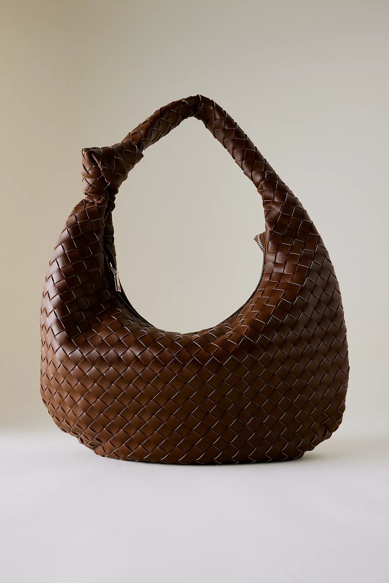 The Brigitte Woven Faux-Leather Satchel Bag by Melie Bianco: Oversized Edition
