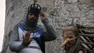 Screenshot of Bedevere and the false witch in Monty Python and the Holy Grail