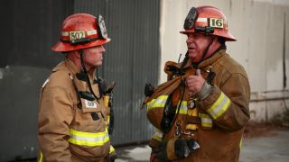 Firefighters talking on NBC's LA Fire & Rescue