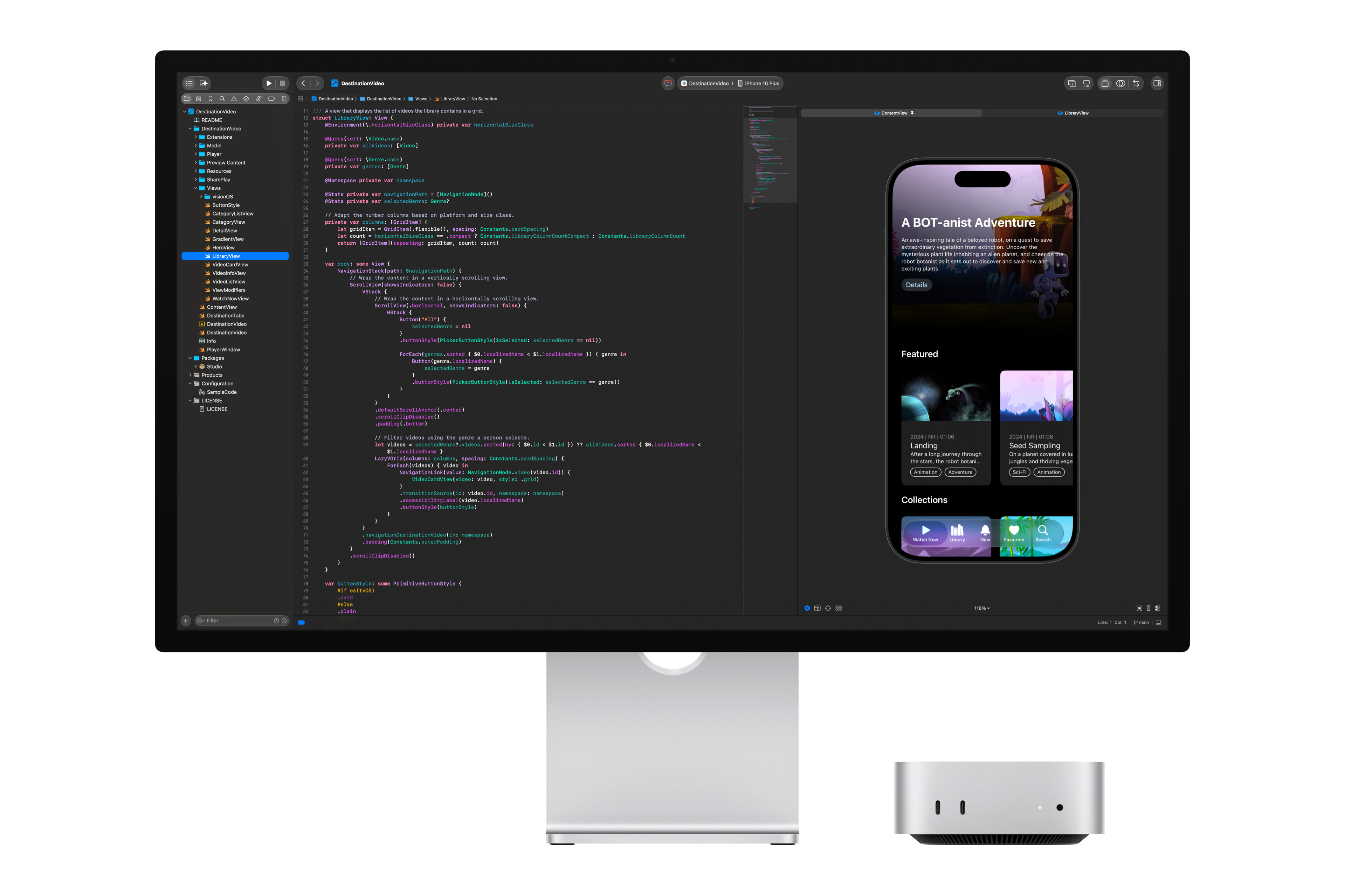 Mac Mini with M6 running XCode.