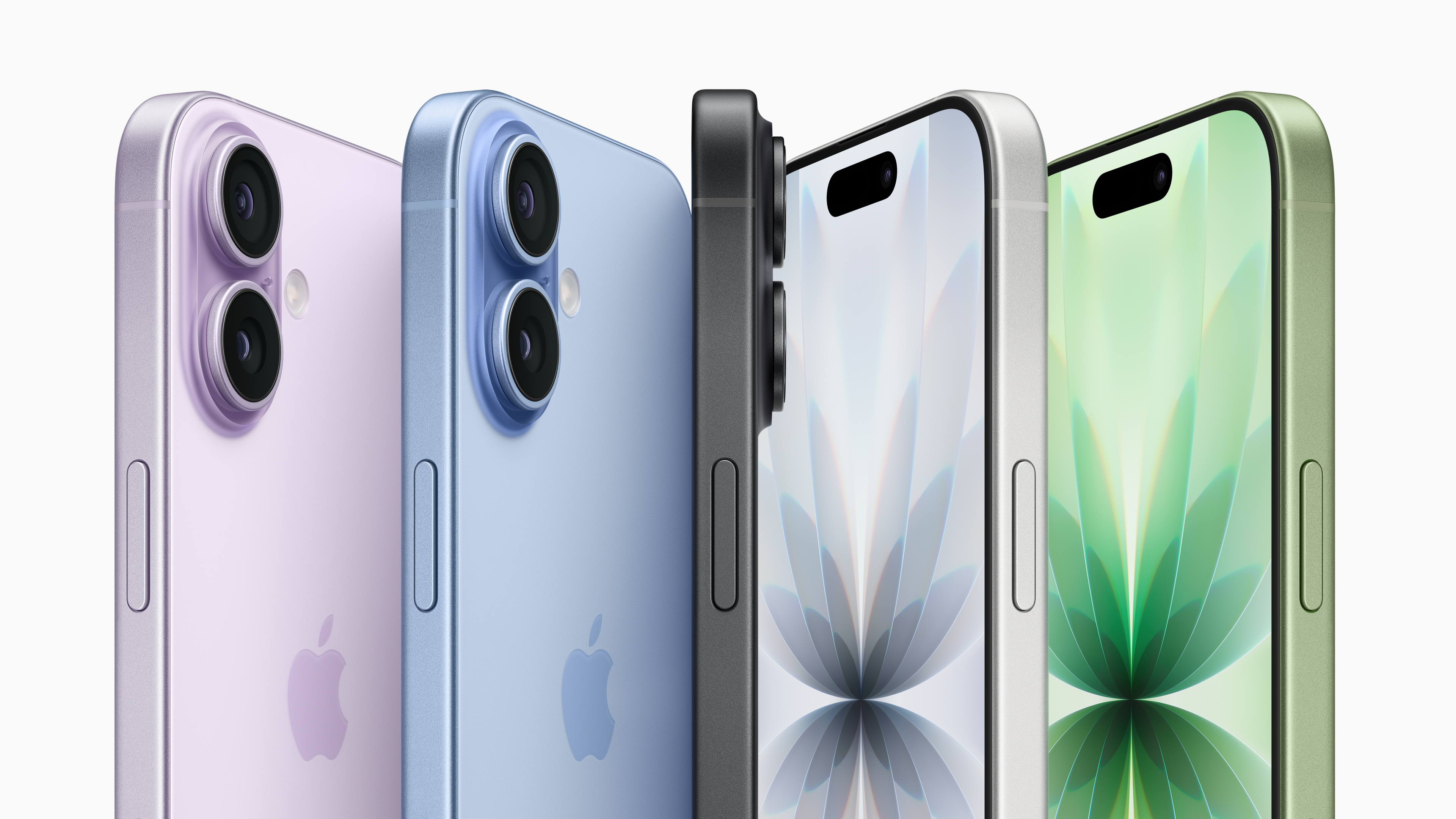 the iPhone 17 in four different color options