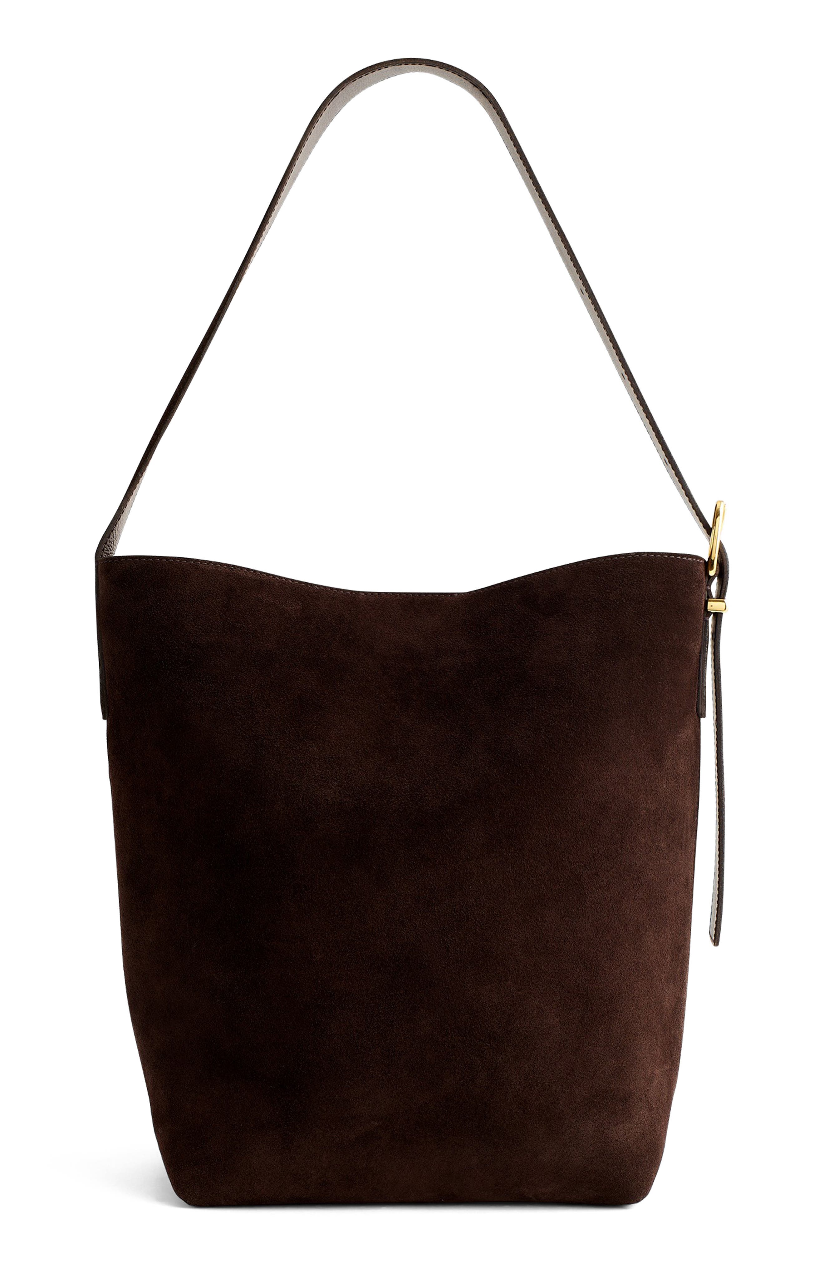 Essentials Suede Bucket Bag