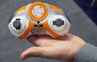 A close-up of the controller for Spin Master's Hero Droid BB-8.