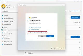 Windows 11 create local account option