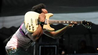 Guitarist Captain Kirk Douglas of The Roots performs onstage during day 2 of the 6th Annual Langerado Music Festival at Big Cypress Seminole Reservation on March 7, 2008 in the Everglades, Florida