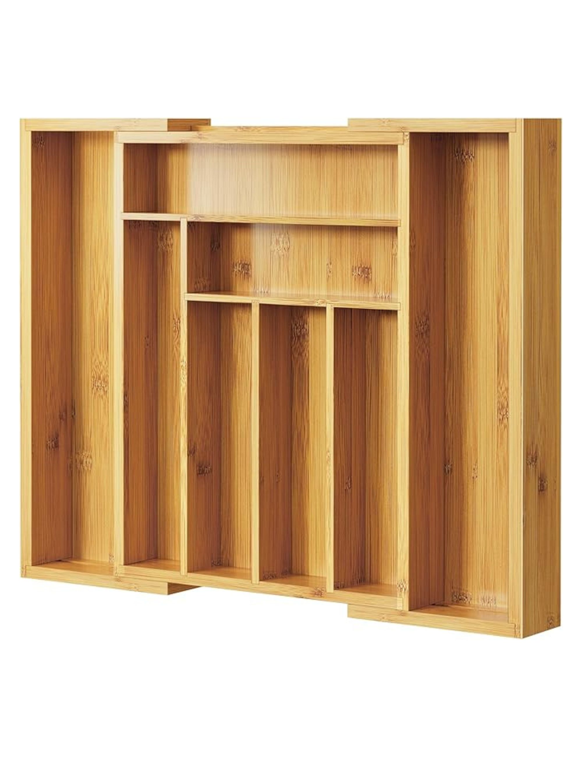 Amazon, Pipishell Bamboo Expandable Silverware Drawer Organizer
