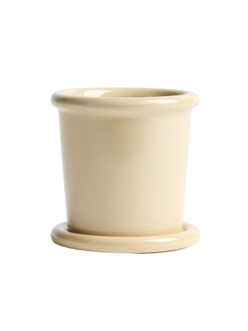 Extra-Small Stoneware Plant Pot with Saucer