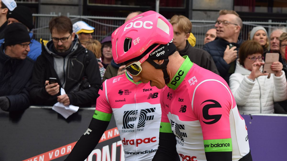 Sep Vanmarcke was also wearing the new POC Ventral helmet