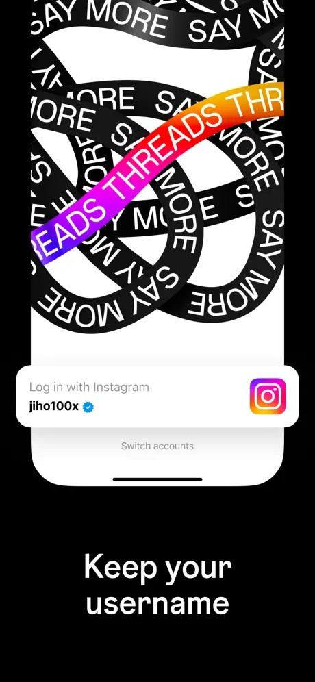 Shot of Threads app from Apple Store