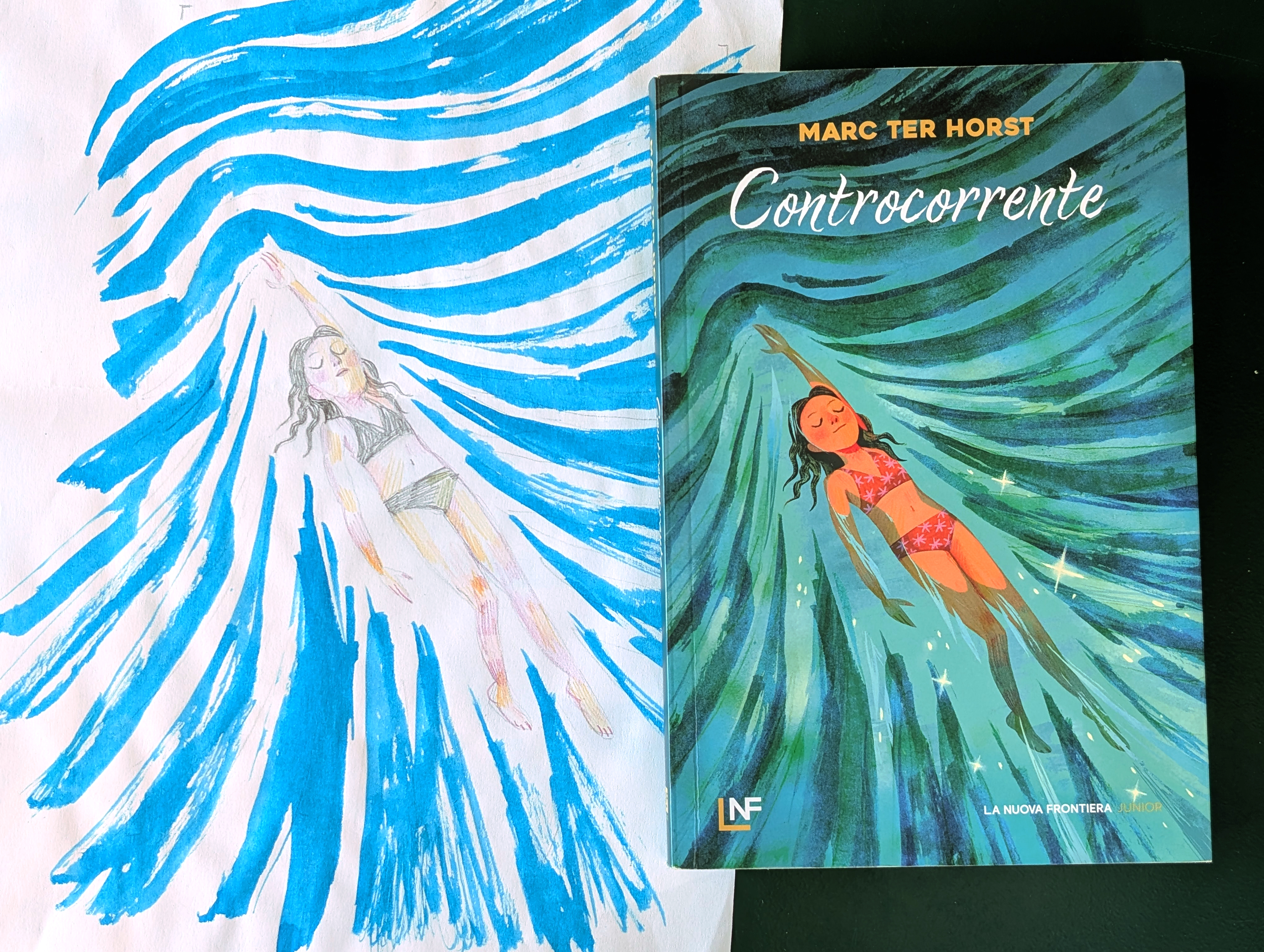 Artist sketchbook; a pencil sketch for a cover, recreated digitally