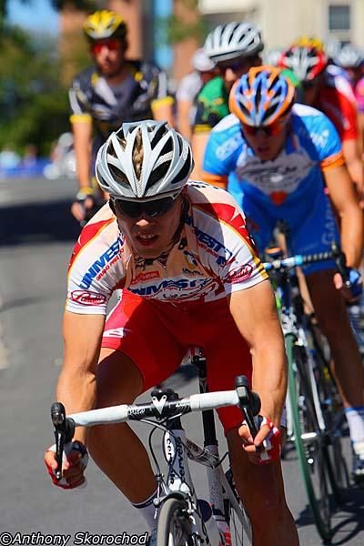 Bernando Colex Tepoz (Tecos de la Universidad) proudly wearing the Univest GP/VisitPA.com Best Climber jersey