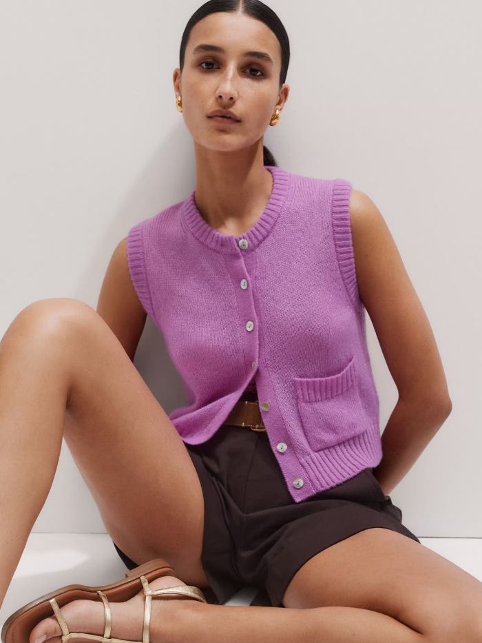 Me+Em Lofty Button-Front Vest