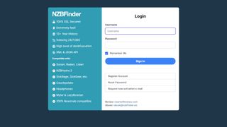 NZBFinder website screenshot