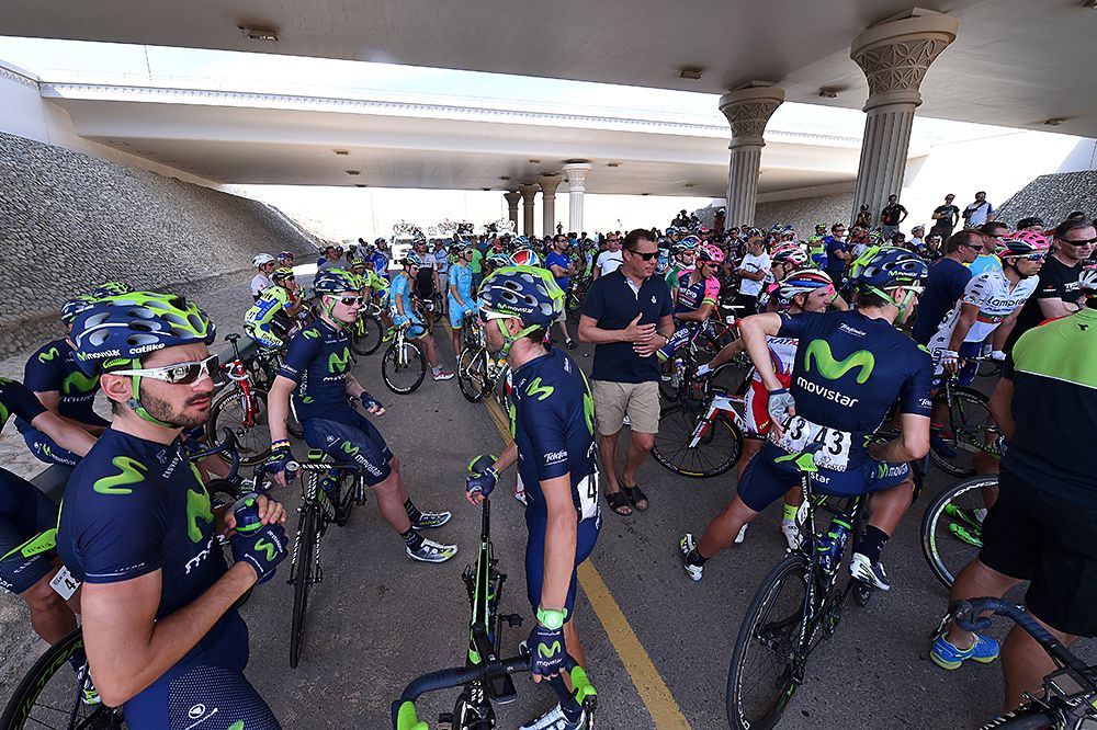 Alejandro Valverde (Movistar) is sitting in third overall