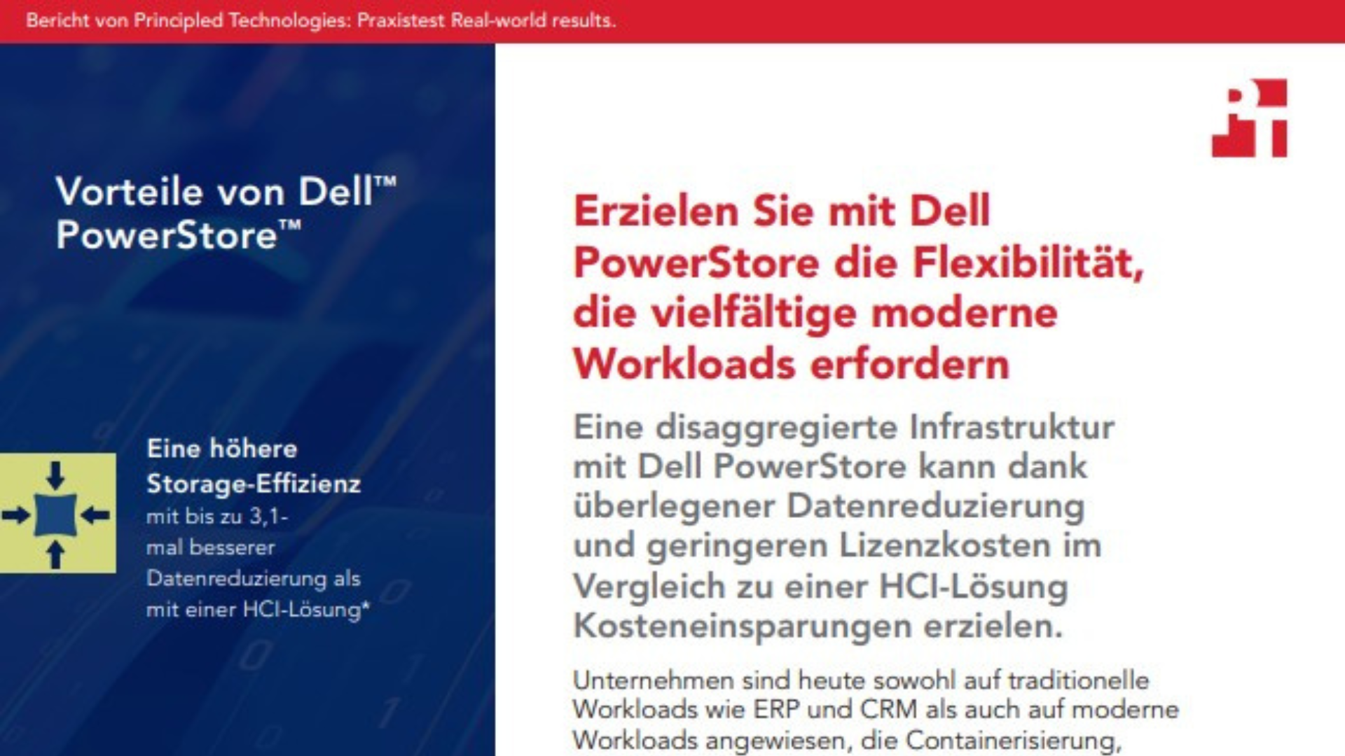 Mit Dell PowerStore erhalten Sie die Flexibilit&auml;t, die vielf&auml;ltige moderne Arbeitslasten erfordern