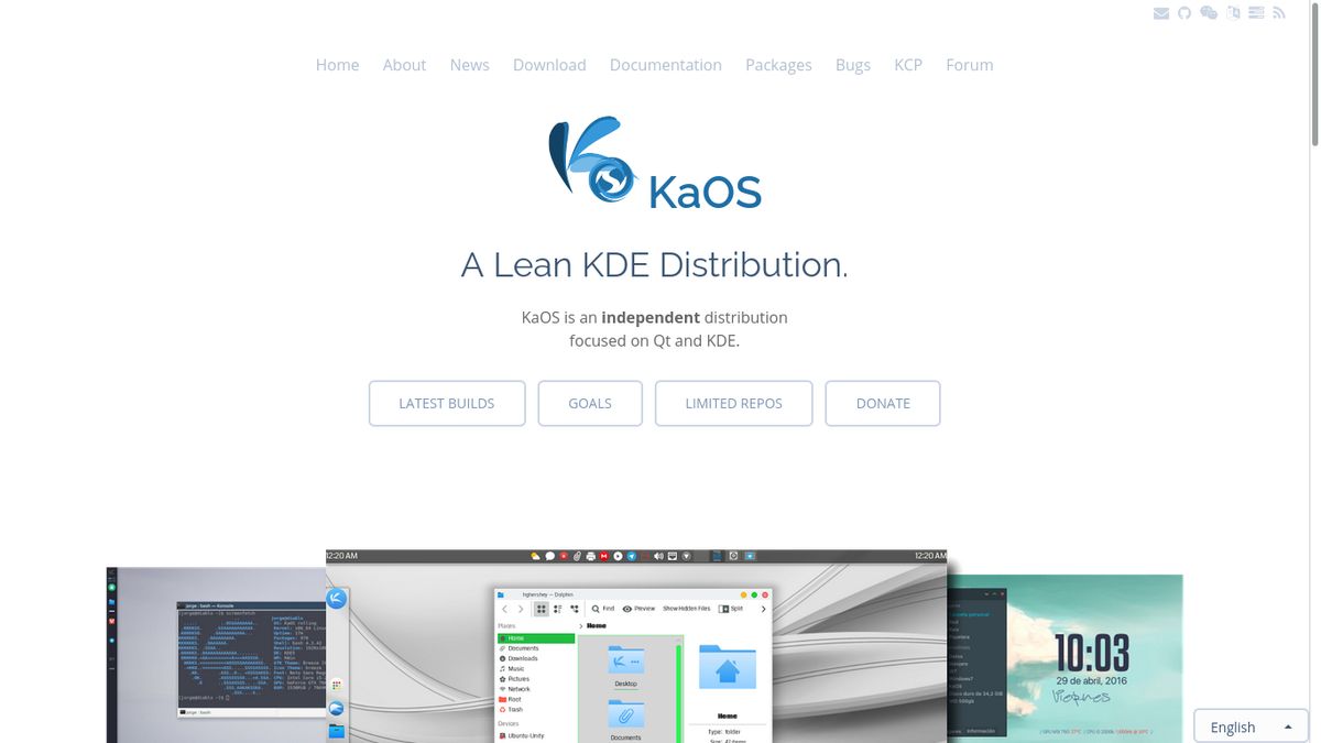 screngrab of KaOS&#039; website