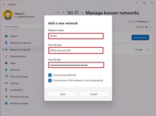 Wireless connection settings