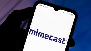 Mimecast logo seen displayed on a smartphone