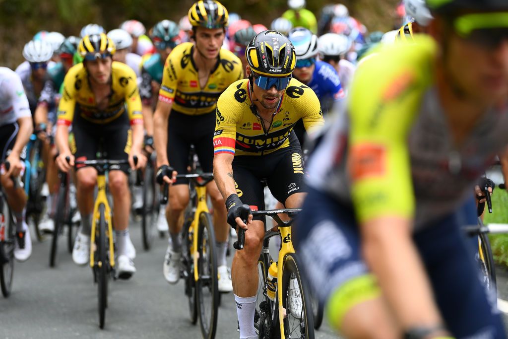 CISTIERNA SPAIN AUGUST 26 Primoz Roglic of Slovenia and Team Jumbo Visma competes during the 77th Tour of Spain 2022 Stage 7 a 190km stage from Camargo to Cistierna LaVuelta22 WorldTour on August 26 2022 in Cistierna Spain Photo by Tim de WaeleGetty Images