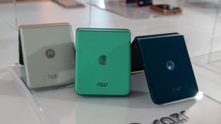 The Razr 2025 in different colors and finishes