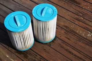 hot tub filters on decking