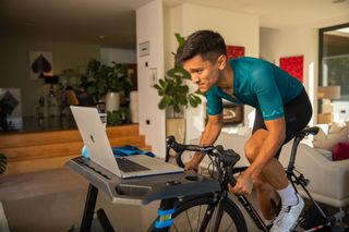 Image shows a riding completing an FTP test.