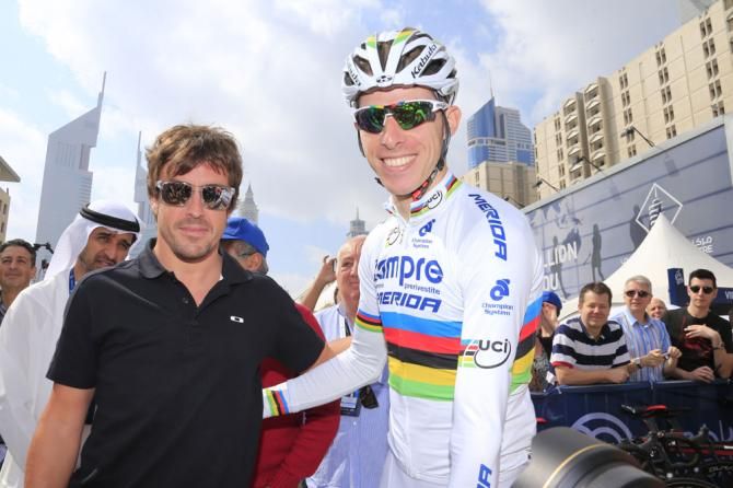 Fernando Alonso and World champion Rui Costa
