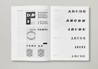 Page of book Design Research Unit 1942-72 showing Watneys typefaces