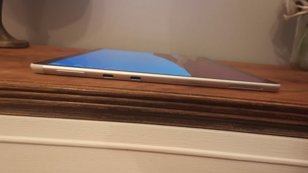 The side ports of the Microsoft Surface Pro X