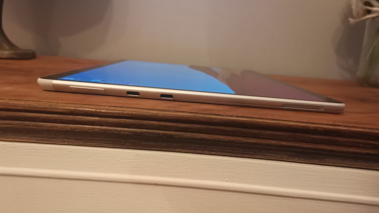 The side ports of the Microsoft Surface Pro X