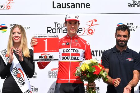 Sander Armee is awarded with the prize for most aggressive rider