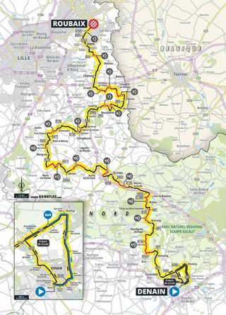 2022 route map for Paris-Roubaix Femmes avec Zwift