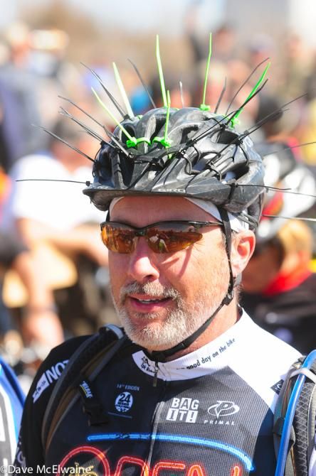 A zip tied cactus helmet