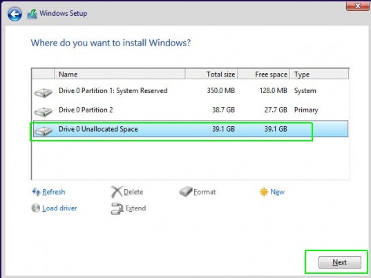 Select partition