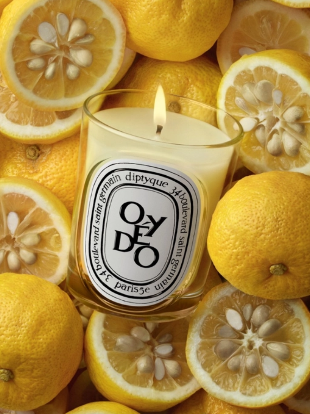 A yuzu candle from Diptyque