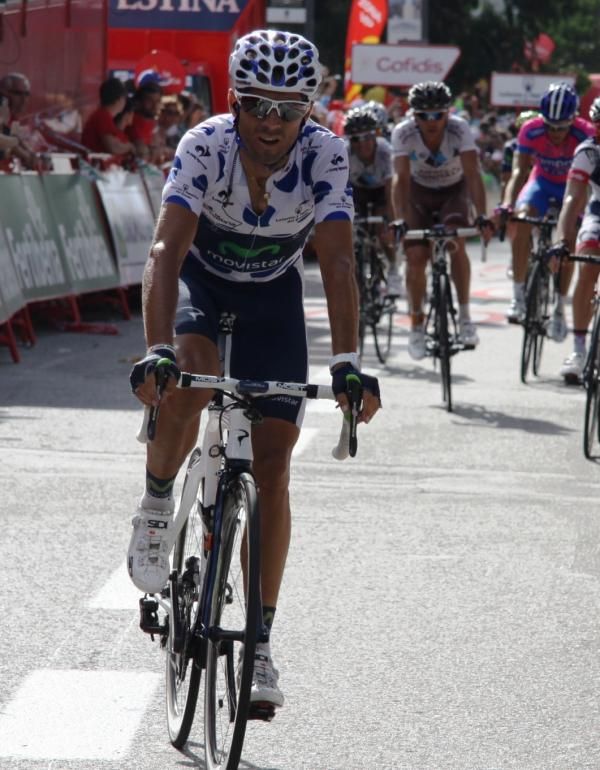 Valverde gained a few seconds at the finish