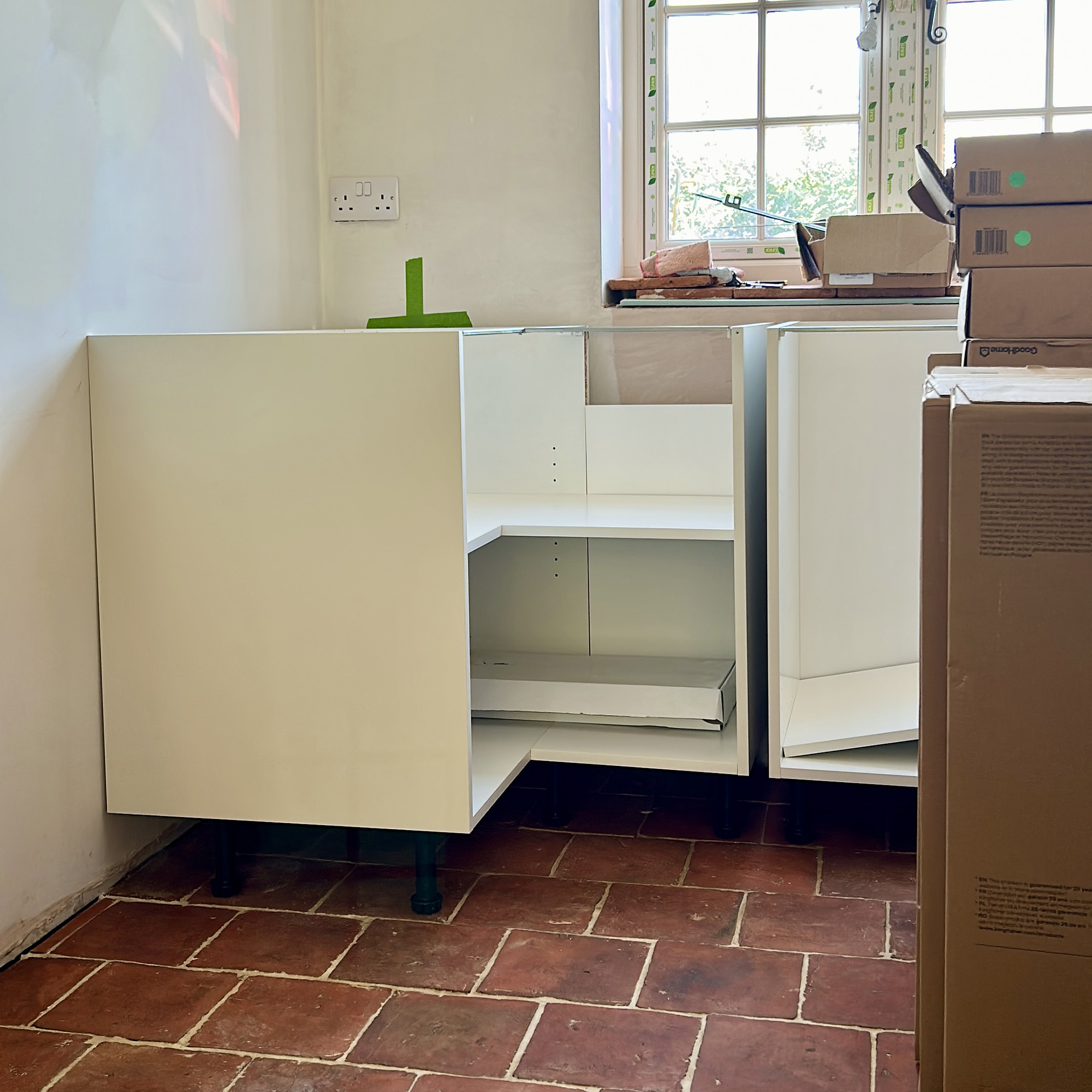 partly installed kitchen