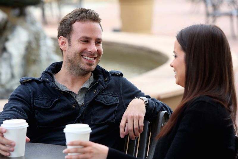 A couple having coffee