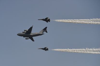 Indian Air Force C-17 and fighter jets