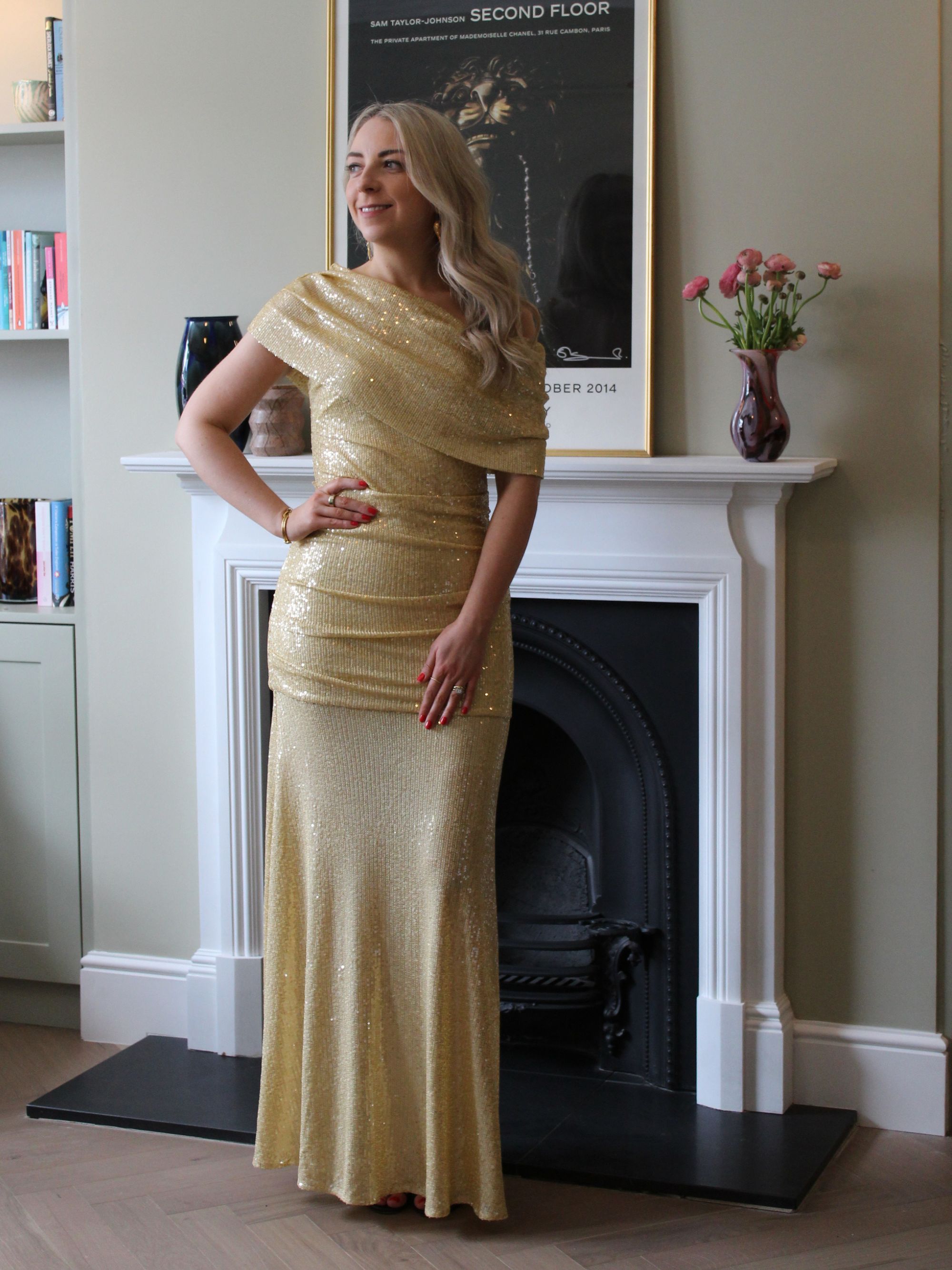 Caroline Parr wearing a Needle & Thread dress