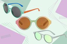 A collage of three pairs of kids' sunglasses featured in our guide to the best kids' sunglasses