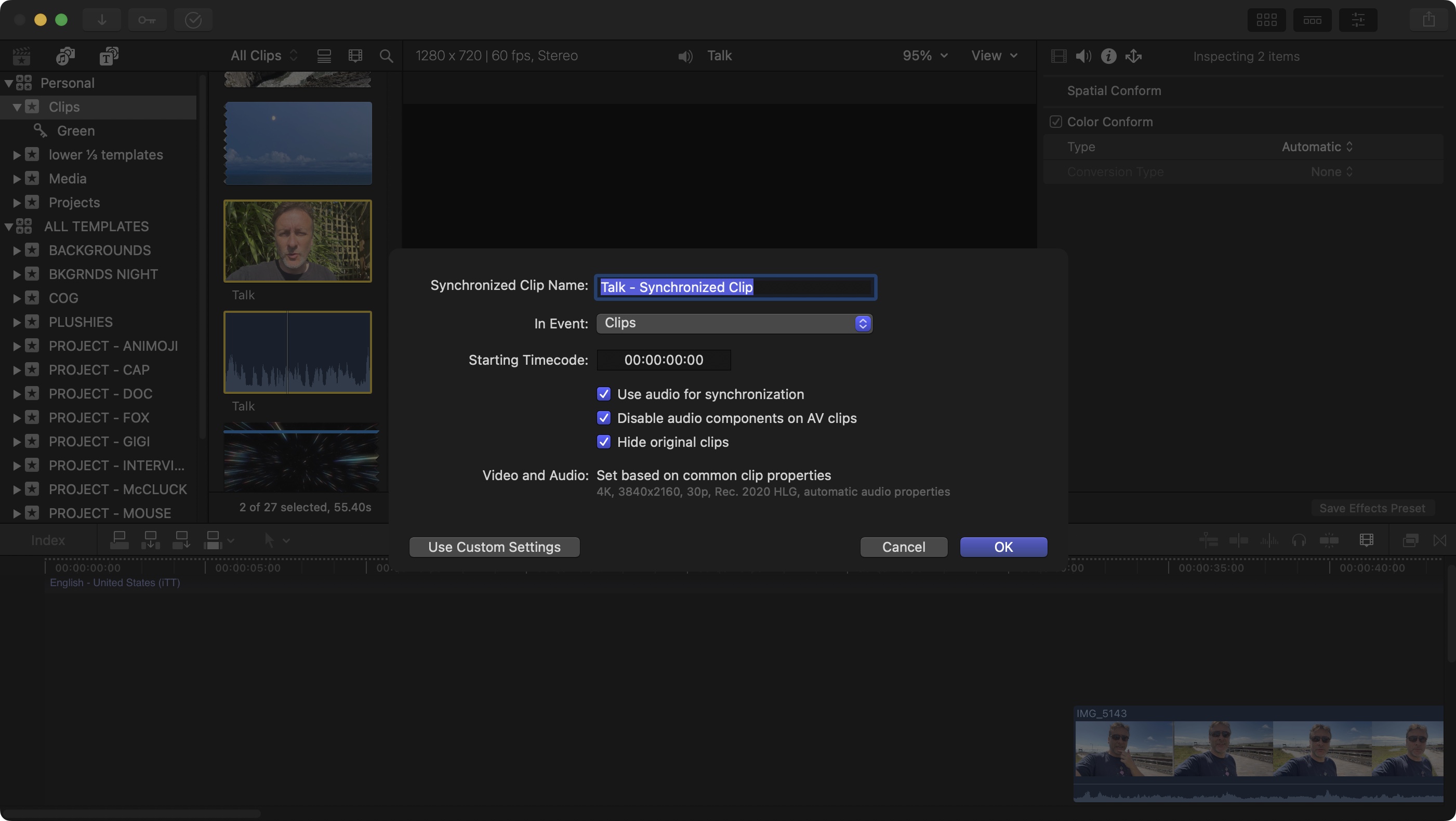 Screenshot of Final Cut Pro 11.1 in action