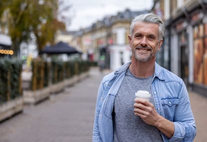 Older man with a cup of coffee 